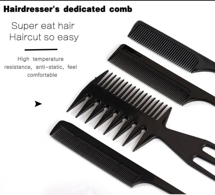 Pack of 10-Professional Hairdressing Combs For Women & Men Stylist Anti-static Hairdressing Combs Multifunctional Barber Set