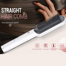 Load image into Gallery viewer, 3 Featured (1) Purple Hair Straightener Comb &amp; (1) Black Straight Hair Comb, Hot Air Brush Electric Hair Dryer Blower Straightening Curling Hairdryer Brush Hair Roller Styling.