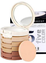 Load image into Gallery viewer, Pack Of 01 – 5 In 1 | Multi-shade Face Powder Palette With Mirror | Compact Makeup Kit For All Skin Tones | Natural Finish &amp; Easy Blending