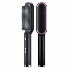 Load image into Gallery viewer, 3 Featured (1) Purple Hair Straightener Comb &amp; (1) Black Straight Hair Comb, Hot Air Brush Electric Hair Dryer Blower Straightening Curling Hairdryer Brush Hair Roller Styling.