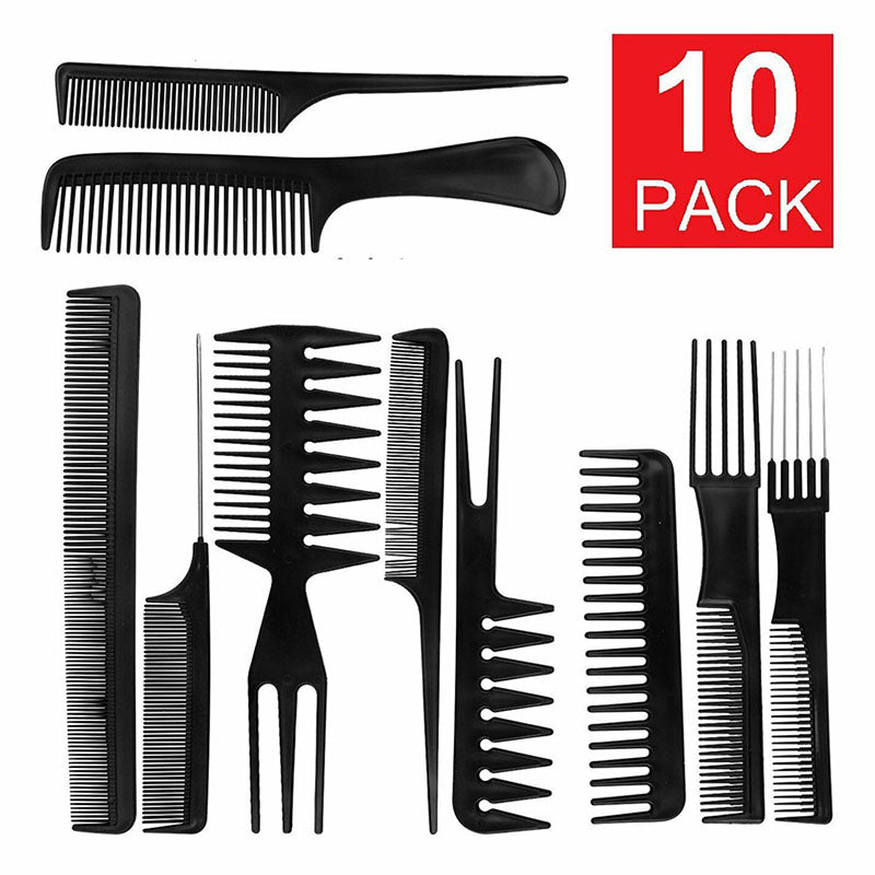Pack of 10-Professional Hairdressing Combs For Women & Men Stylist Anti-static Hairdressing Combs Multifunctional Barber Set