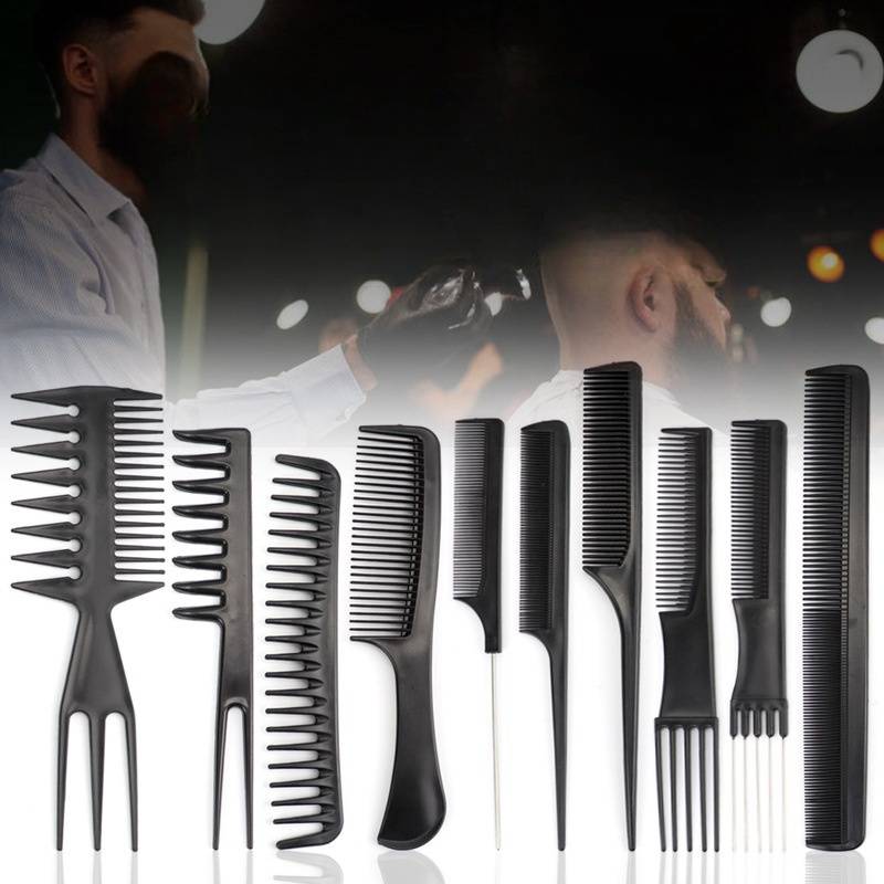 Pack of 10-Professional Hairdressing Combs For Women & Men Stylist Anti-static Hairdressing Combs Multifunctional Barber Set