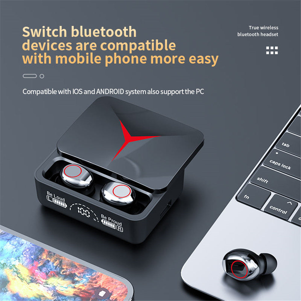 M10 TWS Bluetooth 5.3 Headphones 3500mAh M10 Black Pro Bluetooth, 5.1 Model Charging Box Wireless Earphones With Mic 9D Stereo Sports Waterproof Earbuds Headset