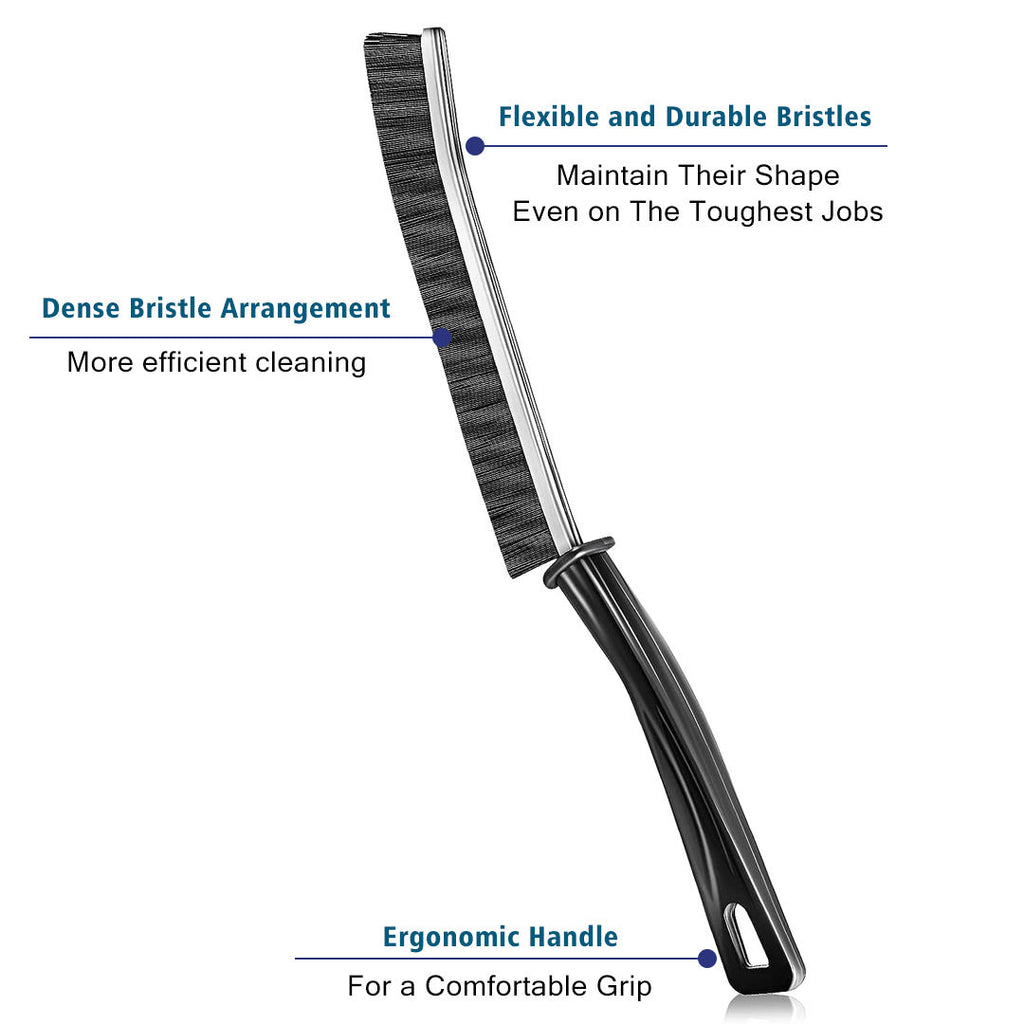 Set of 2 Floor Grout Black Cleaner Brushes Household Tile Joints Scrubber Stiff Bristles Small Tile Grout Cleaning Brush Window Groove Gap Clean