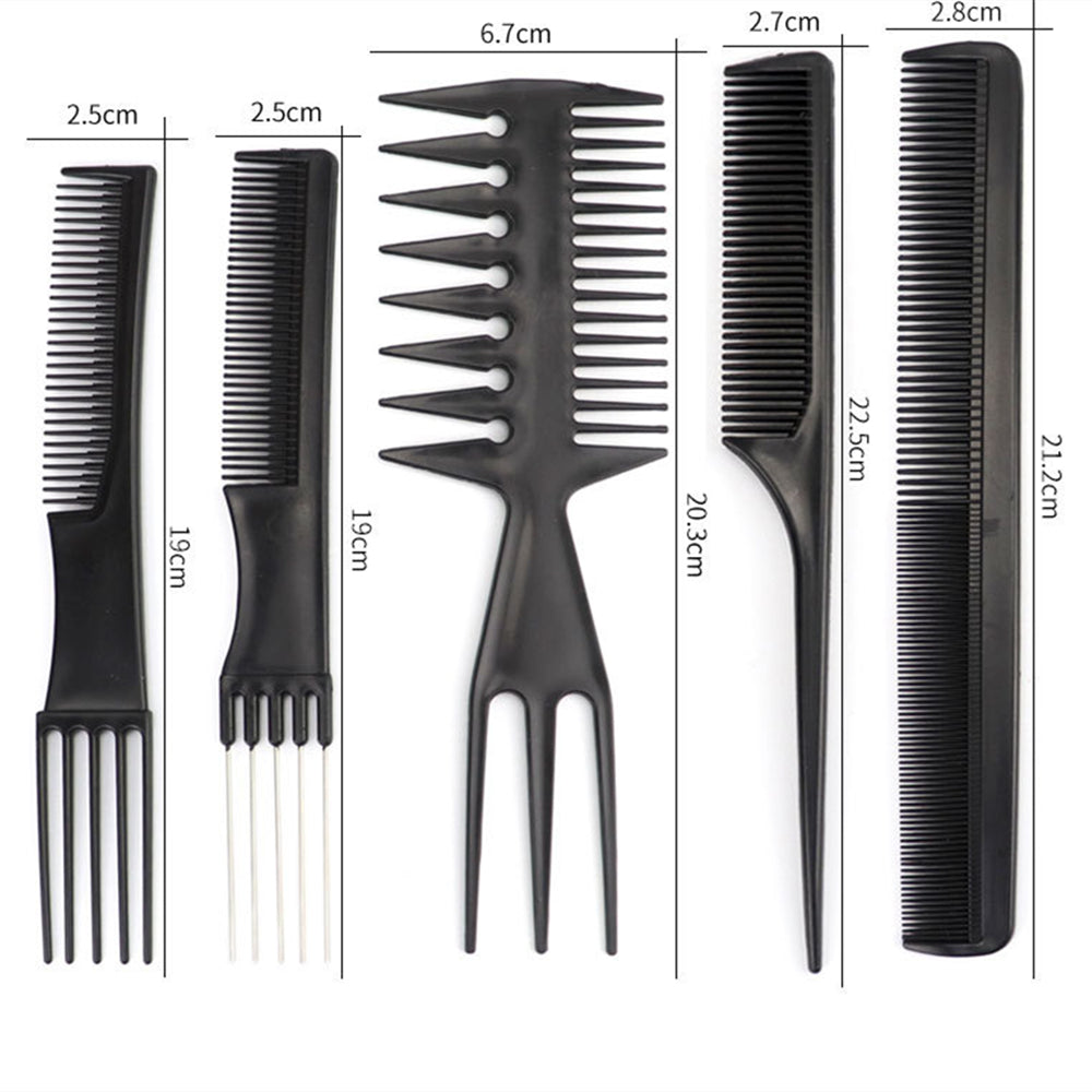 Pack of 10-Professional Hairdressing Combs For Women & Men Stylist Anti-static Hairdressing Combs Multifunctional Barber Set