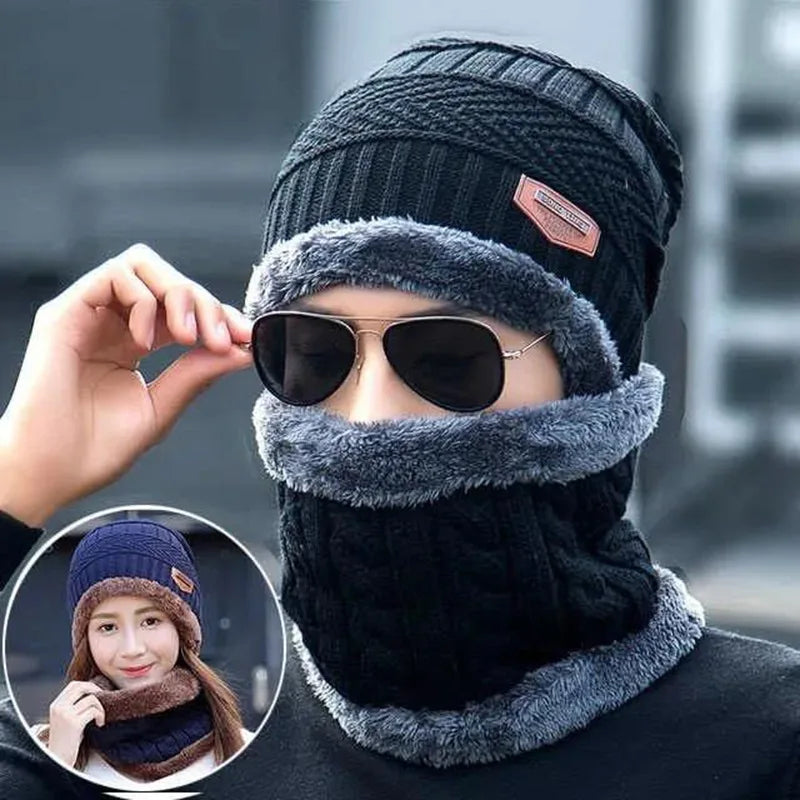 Men & Women Winter Head Cap, Hand Gloves and High Neck (3 in 1 Pack)