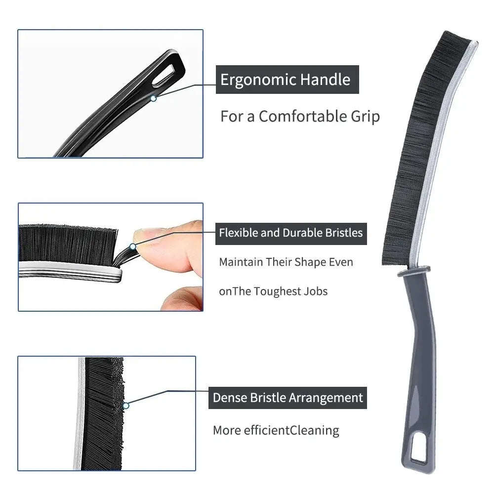 Set of 2 Floor Grout Black Cleaner Brushes Household Tile Joints Scrubber Stiff Bristles Small Tile Grout Cleaning Brush Window Groove Gap Clean