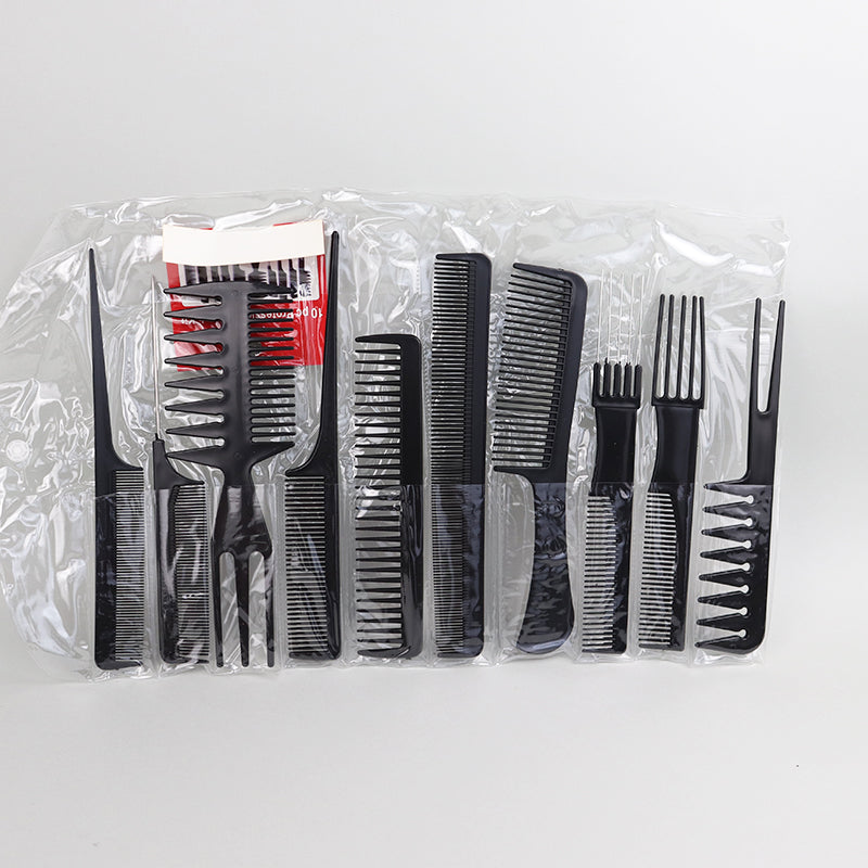 Pack of 10-Professional Hairdressing Combs For Women & Men Stylist Anti-static Hairdressing Combs Multifunctional Barber Set