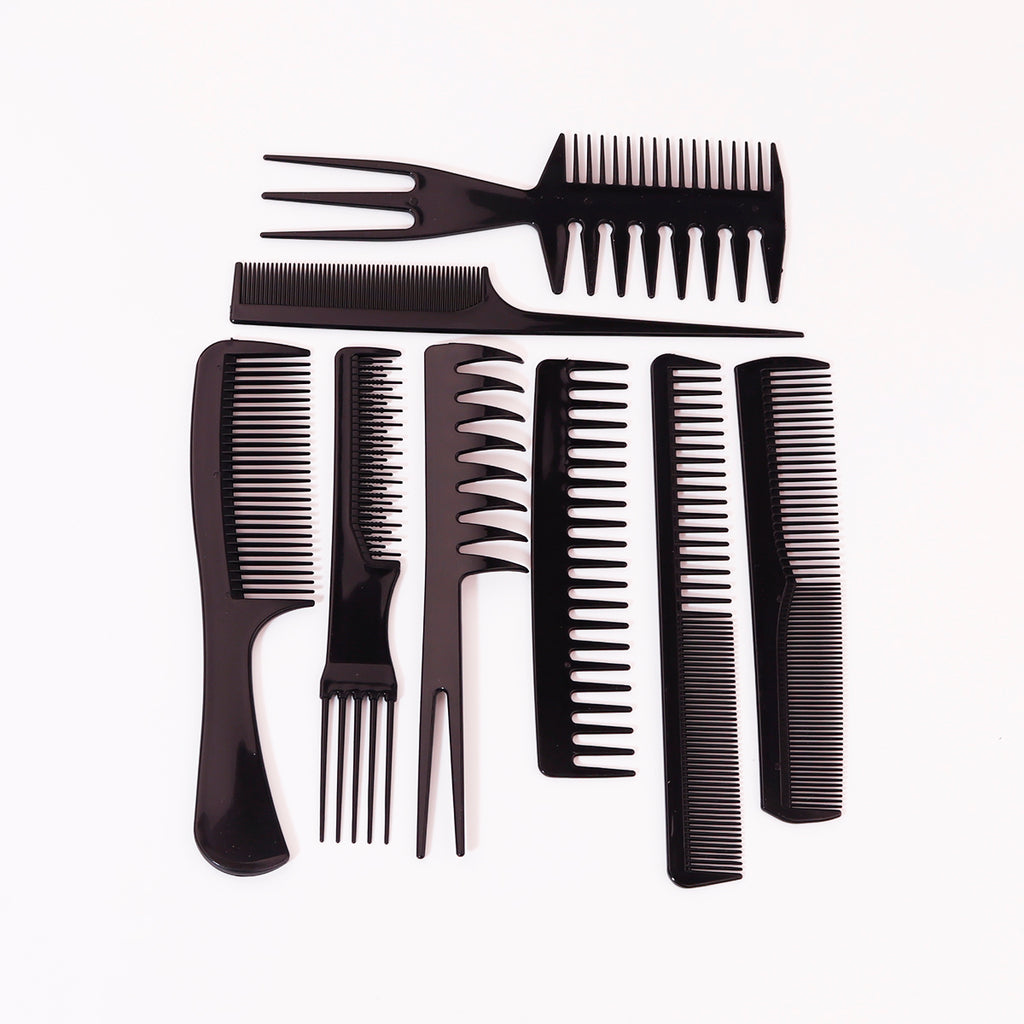 Pack of 10-Professional Hairdressing Combs For Women & Men Stylist Anti-static Hairdressing Combs Multifunctional Barber Set