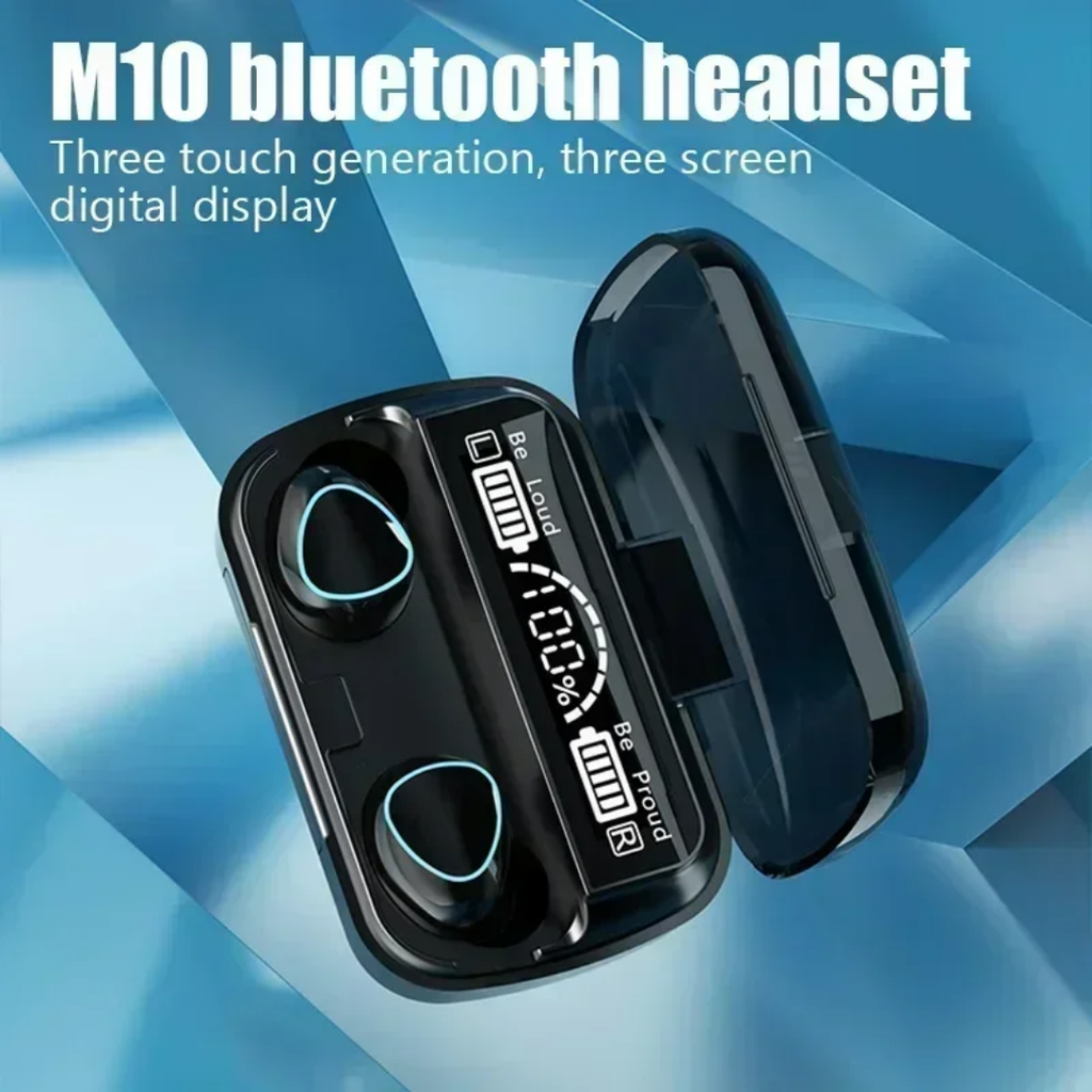 M10 TWS Bluetooth 5.3 Headphones 3500mAh M10 Black Pro Bluetooth, 5.1 Model Charging Box Wireless Earphones With Mic 9D Stereo Sports Waterproof Earbuds Headset