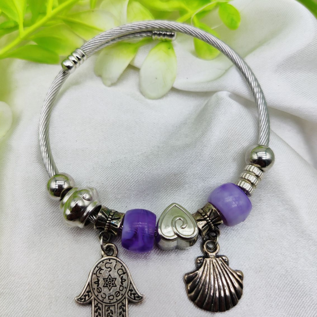 Imported Elegant Spark Hand Bracelet For Girl Women | Purple-Silver Hand Bracelet only for Women| Best Quality Artificial Bracelet.