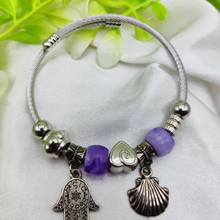 Load image into Gallery viewer, Imported Elegant Spark Hand Bracelet For Girl Women | Purple-Silver Hand Bracelet only for Women| Best Quality Artificial Bracelet.