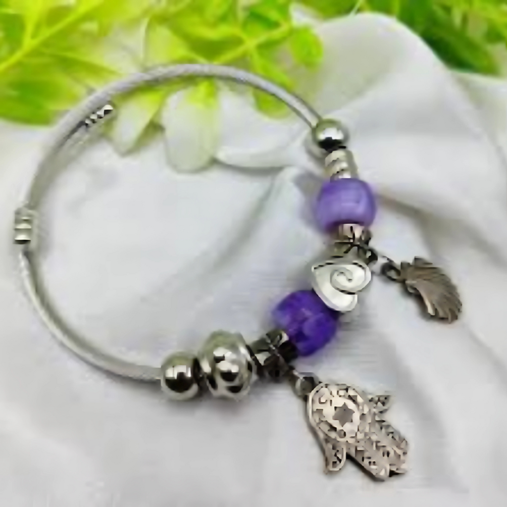 Imported Elegant Spark Hand Bracelet For Girl Women | Purple-Silver Hand Bracelet only for Women| Best Quality Artificial Bracelet.