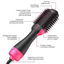Load image into Gallery viewer, 3 Featured (1) Purple Hair Straightener Comb &amp; (1) Black Straight Hair Comb, Hot Air Brush Electric Hair Dryer Blower Straightening Curling Hairdryer Brush Hair Roller Styling.