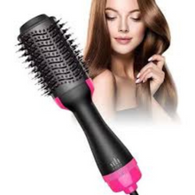 Load image into Gallery viewer, 3 Featured (1) Purple Hair Straightener Comb &amp; (1) Black Straight Hair Comb, Hot Air Brush Electric Hair Dryer Blower Straightening Curling Hairdryer Brush Hair Roller Styling.