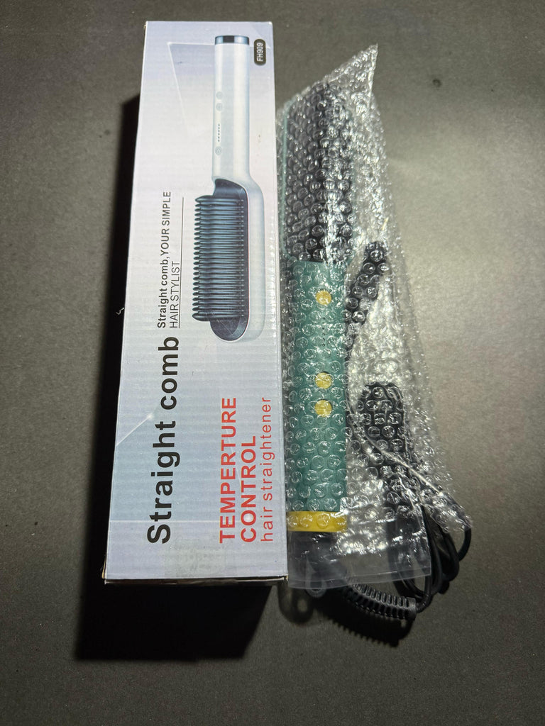 3 Featured (1) Purple Hair Straightener Comb & (1) Black Straight Hair Comb, Hot Air Brush Electric Hair Dryer Blower Straightening Curling Hairdryer Brush Hair Roller Styling.