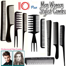 Load image into Gallery viewer, Pack of 10-Professional Hairdressing Combs For Women &amp; Men Stylist Anti-static Hairdressing Combs Multifunctional Barber Set