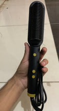 Load image into Gallery viewer, 3 Featured (1) Purple Hair Straightener Comb &amp; (1) Black Straight Hair Comb, Hot Air Brush Electric Hair Dryer Blower Straightening Curling Hairdryer Brush Hair Roller Styling.