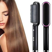 Load image into Gallery viewer, 3 Featured (1) Purple Hair Straightener Comb &amp; (1) Black Straight Hair Comb, Hot Air Brush Electric Hair Dryer Blower Straightening Curling Hairdryer Brush Hair Roller Styling.