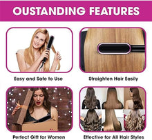 Load image into Gallery viewer, 3 Featured (1) Purple Hair Straightener Comb &amp; (1) Black Straight Hair Comb, Hot Air Brush Electric Hair Dryer Blower Straightening Curling Hairdryer Brush Hair Roller Styling.
