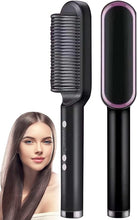 Load image into Gallery viewer, 3 Featured (1) Purple Hair Straightener Comb &amp; (1) Black Straight Hair Comb, Hot Air Brush Electric Hair Dryer Blower Straightening Curling Hairdryer Brush Hair Roller Styling.