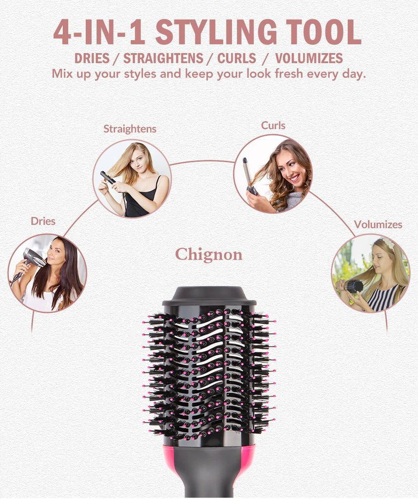 3 Featured (1) Purple Hair Straightener Comb & (1) Black Straight Hair Comb, Hot Air Brush Electric Hair Dryer Blower Straightening Curling Hairdryer Brush Hair Roller Styling.
