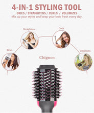 Load image into Gallery viewer, 3 Featured (1) Purple Hair Straightener Comb &amp; (1) Black Straight Hair Comb, Hot Air Brush Electric Hair Dryer Blower Straightening Curling Hairdryer Brush Hair Roller Styling.