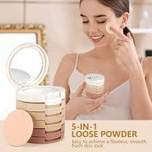 Load image into Gallery viewer, Pack Of 01 – 5 In 1 | Multi-shade Face Powder Palette With Mirror | Compact Makeup Kit For All Skin Tones | Natural Finish &amp; Easy Blending