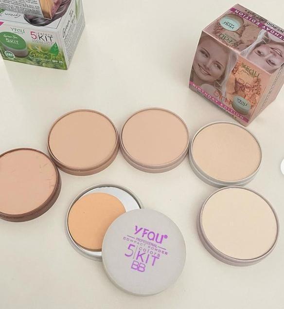 Pack Of 01 – 5 In 1 | Multi-shade Face Powder Palette With Mirror | Compact Makeup Kit For All Skin Tones | Natural Finish & Easy Blending